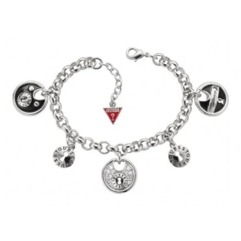 Ladies Padlocked Charm Pendant Bracelet