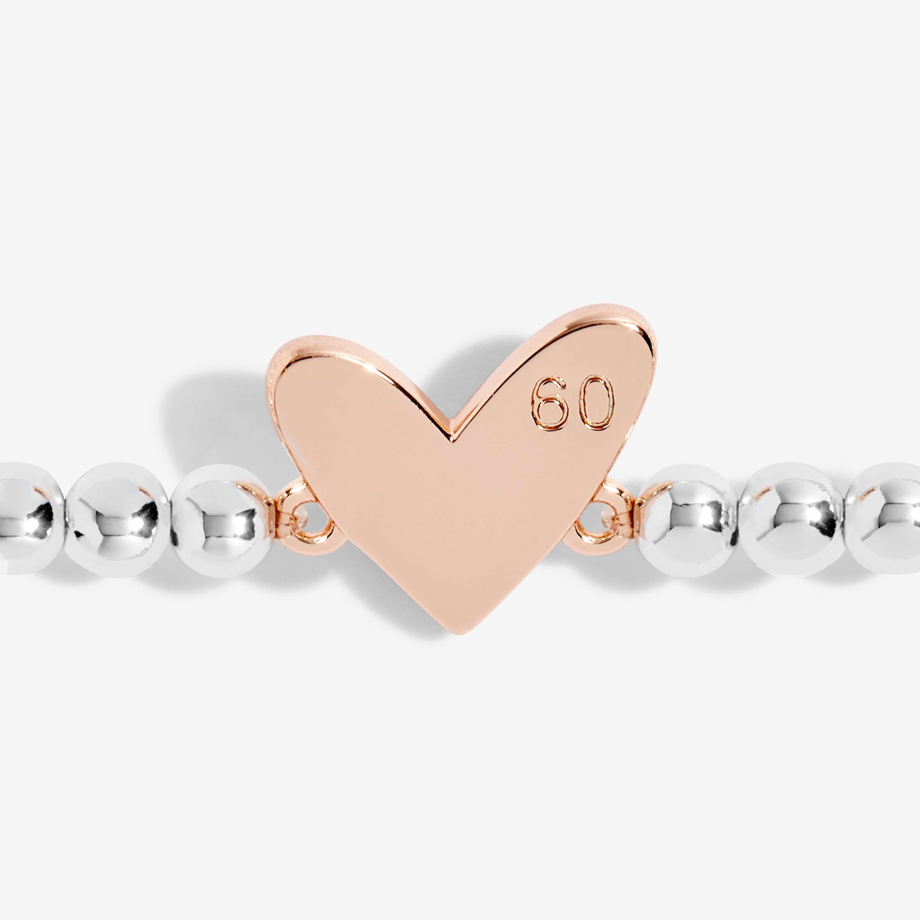 Beautifully Boxed A Littles | Happy 60th Birthday | Silver | Bracelet | 17.5cm Stretch