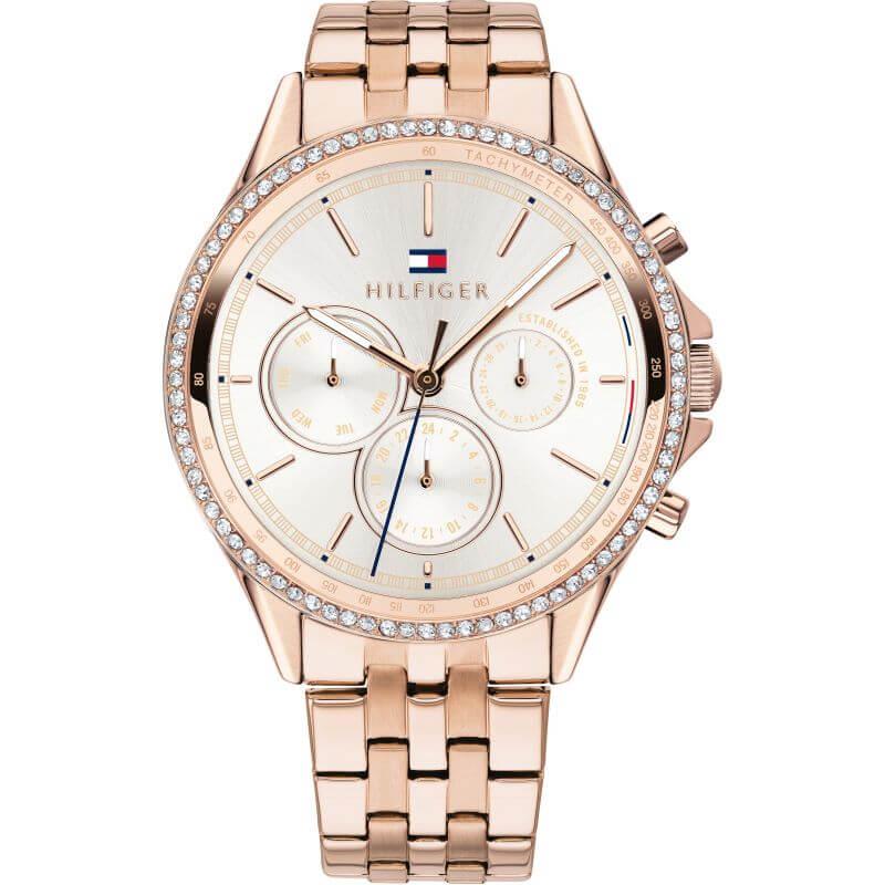 Womens Rose Gold CZ Chronograph Ari Watch