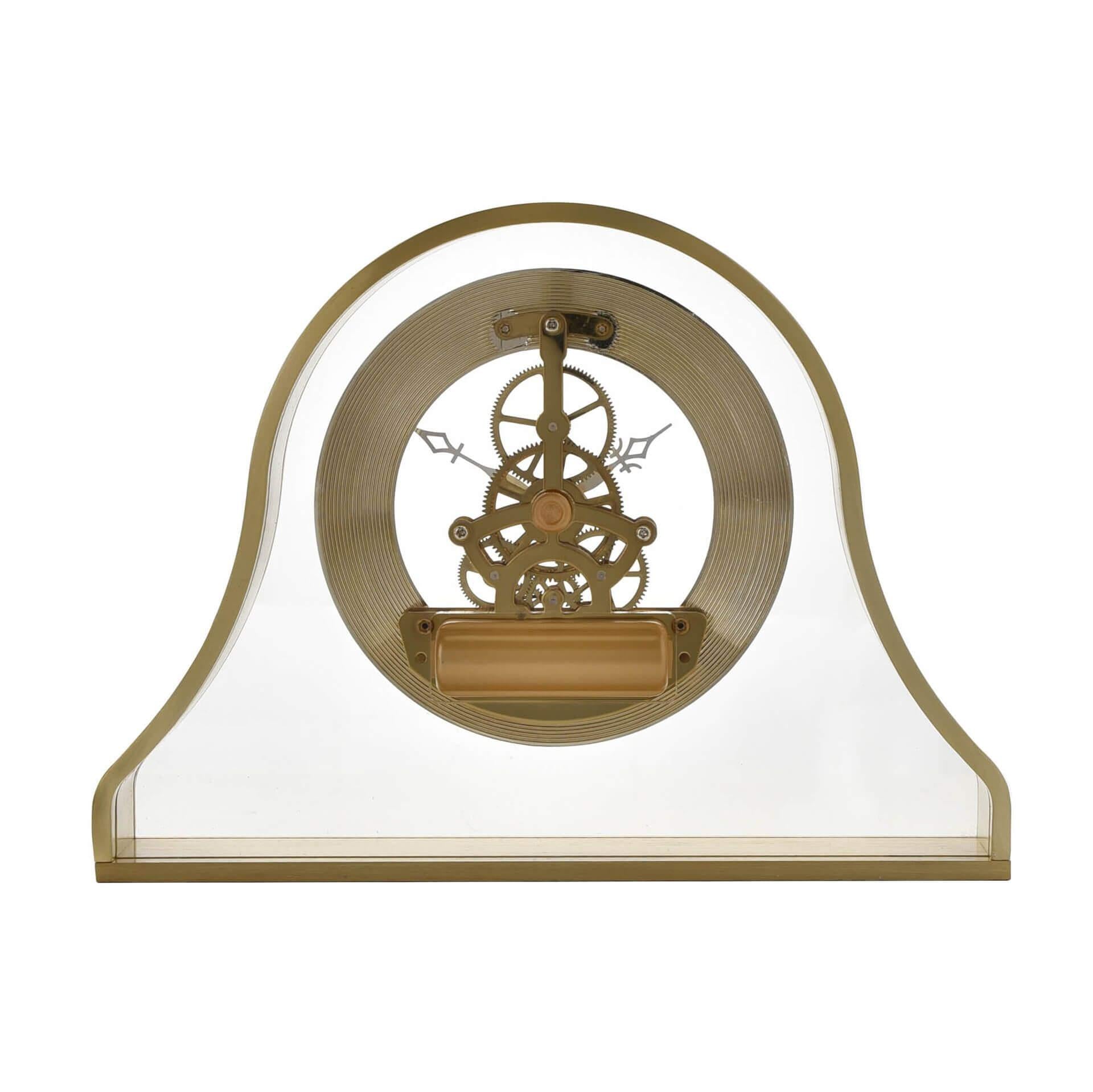 Napoleon Mantel Clock Gold Skeleton Movement
