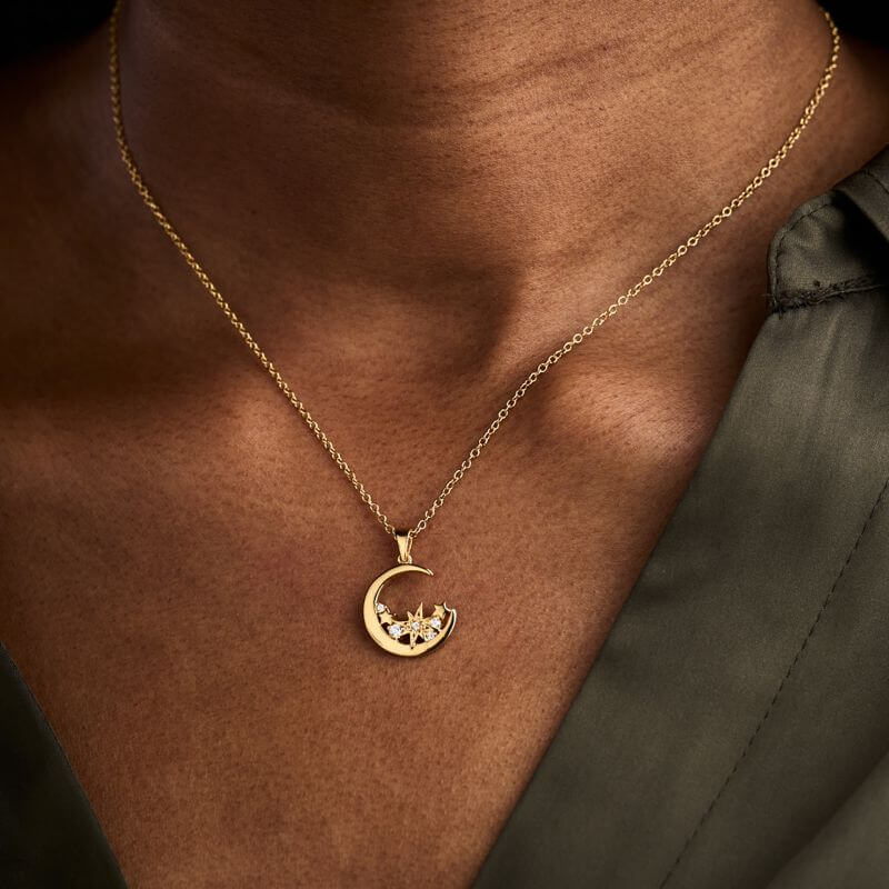 Celestial Gold Moon Necklace