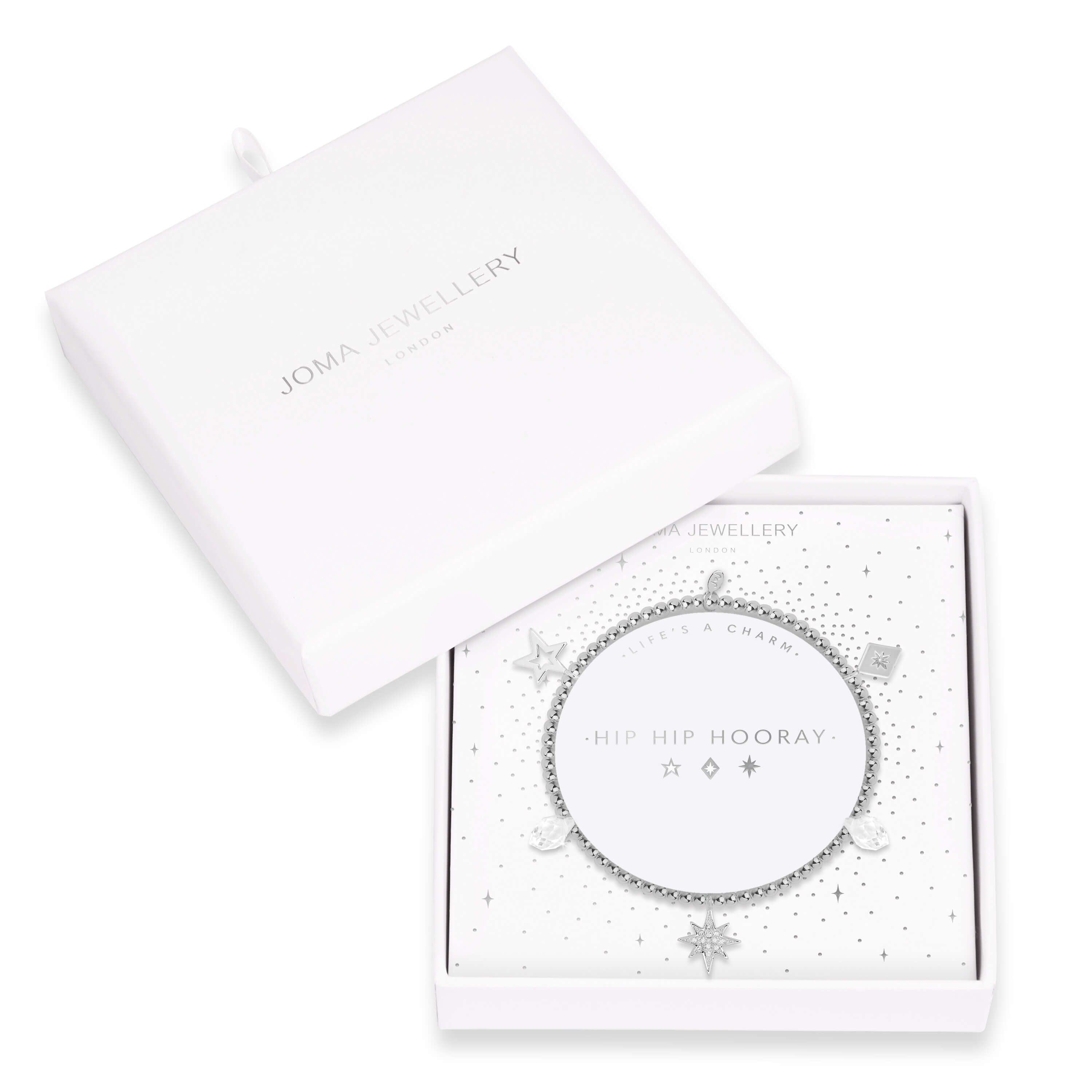 Lifes A Charm | Hip Hip Hooray | Silver | Charm Bracelet | 17.5cm Stretch