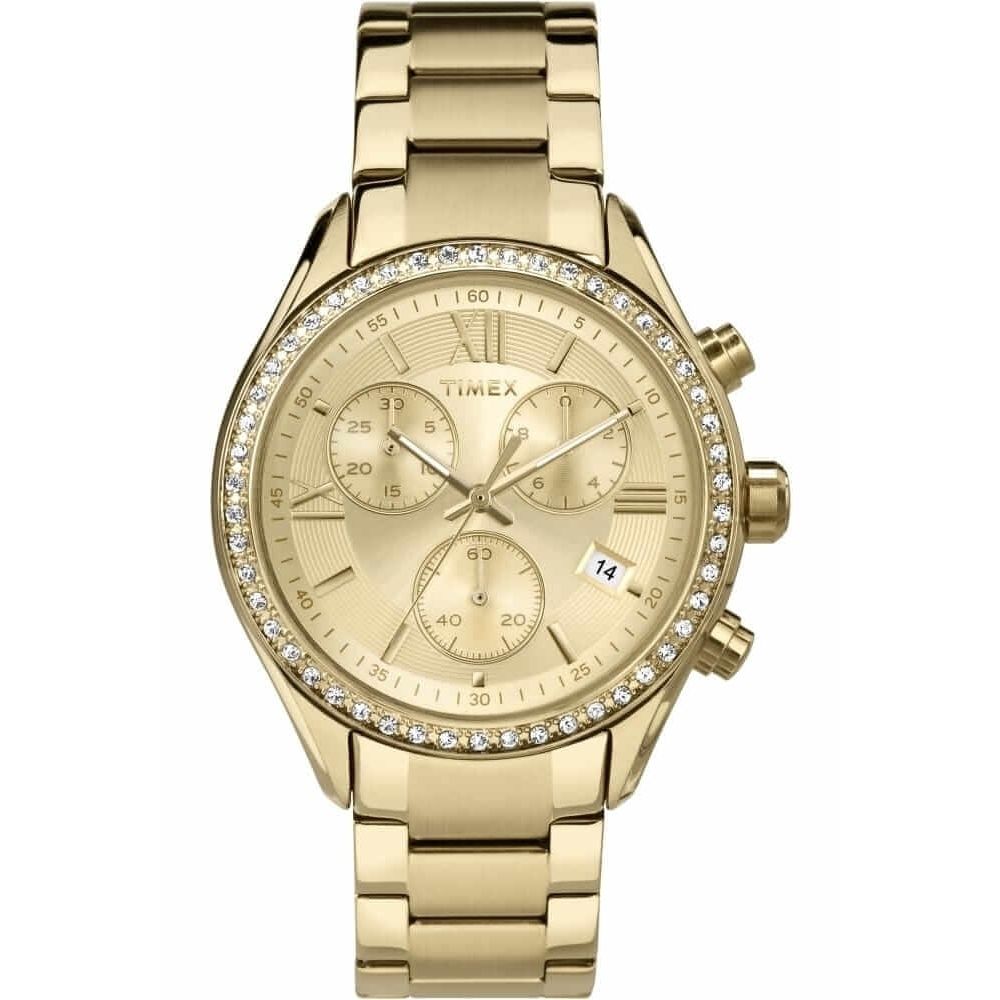 Women's chrono GT case with crystal accents and a GT bracelet