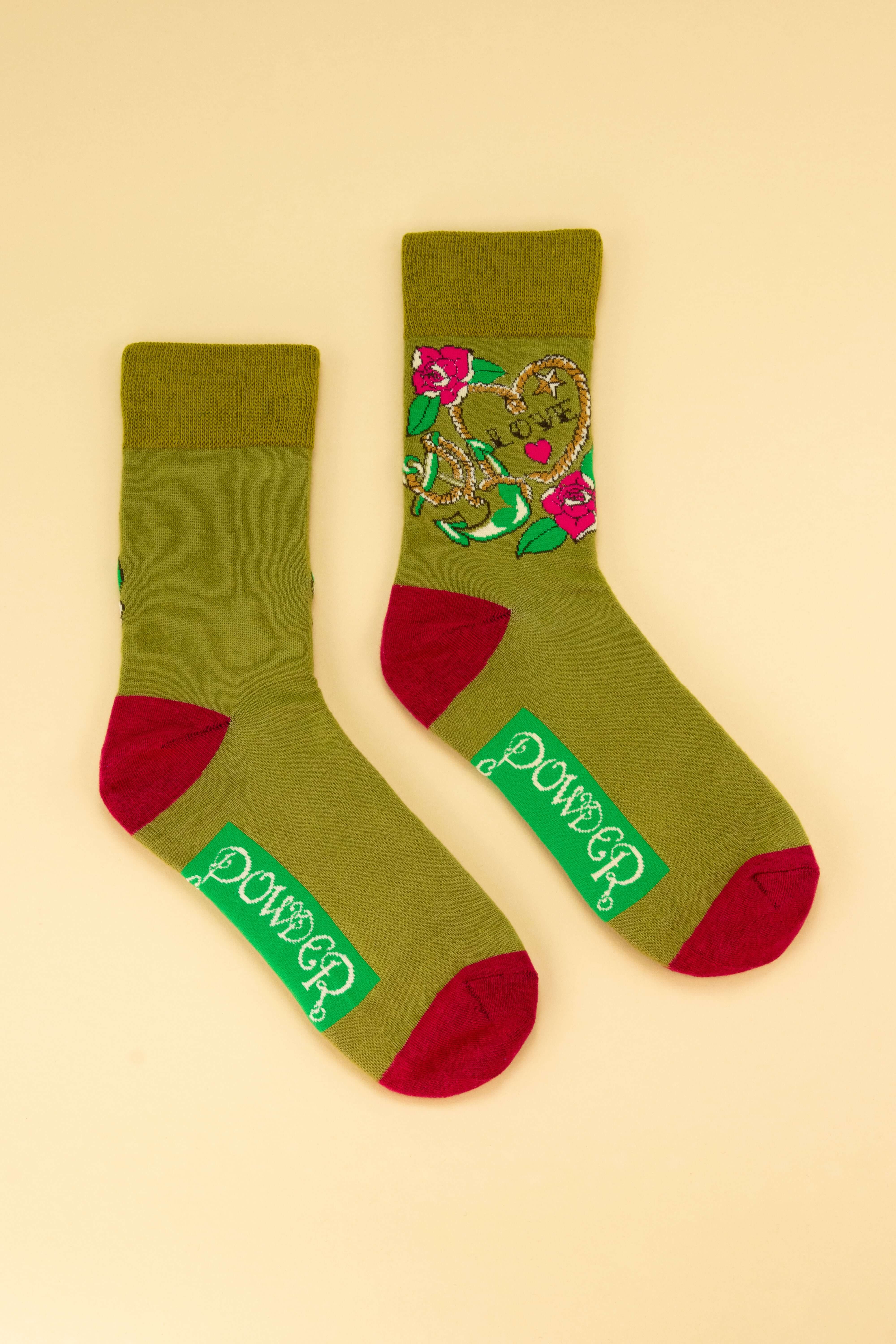 Tattoo Love - Lime Men's Socks