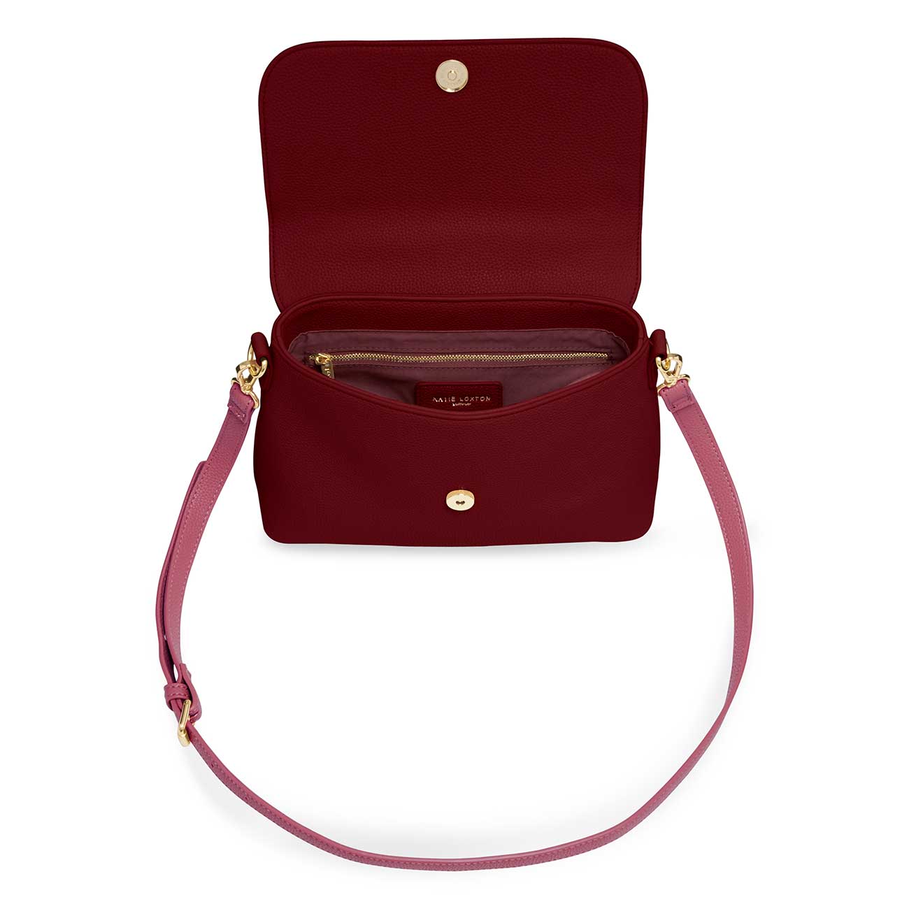 Talia Two Tone Messenger Bag | Light Burgundy and Dark Burgundy