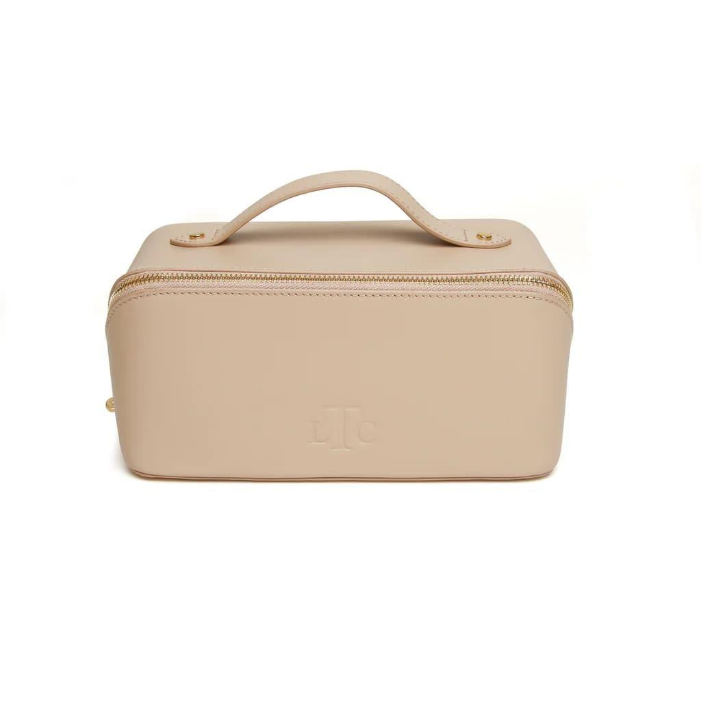 The London Train Case Co.- Stone Leather Train Case
