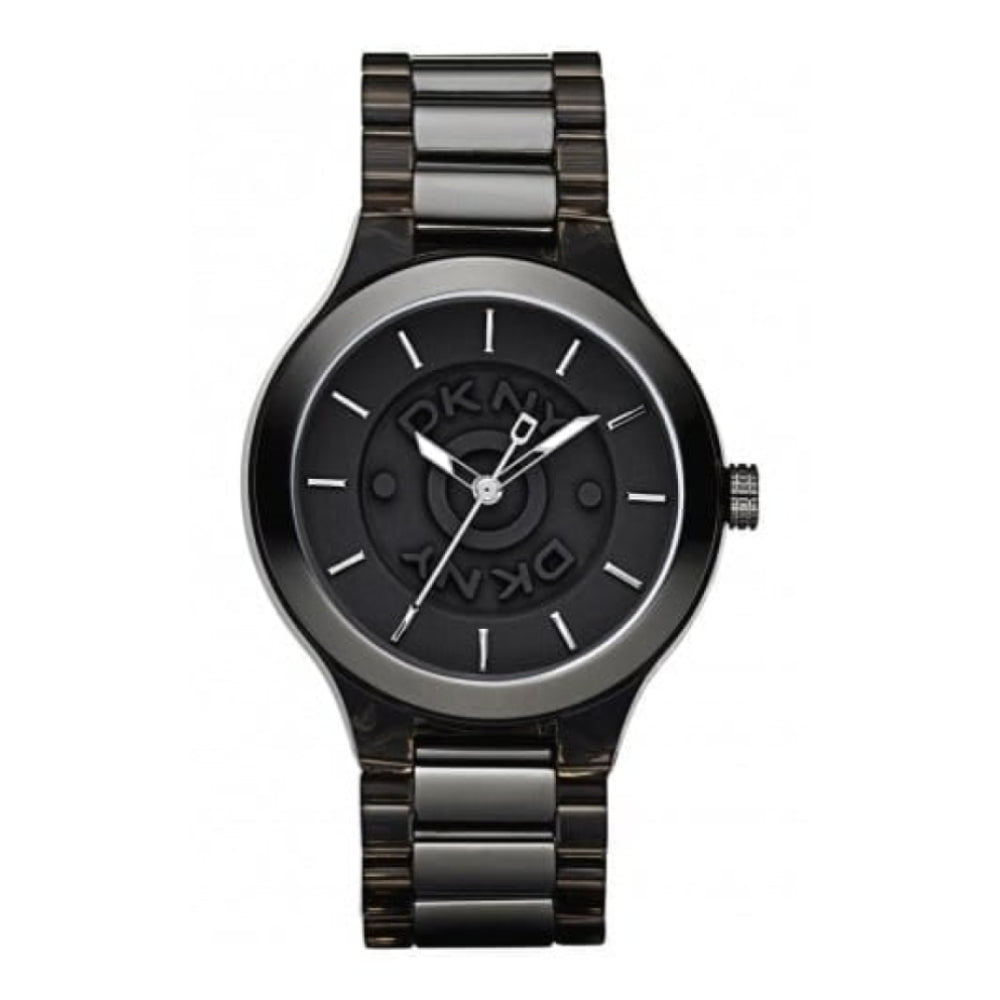 Ladies Black Dial & Black Plastic Bracelet Watch