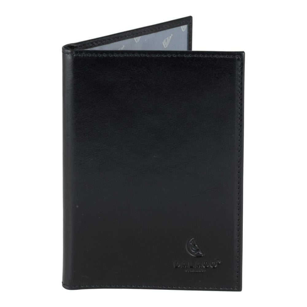 Leather Passport holder with Yacht lining -Black