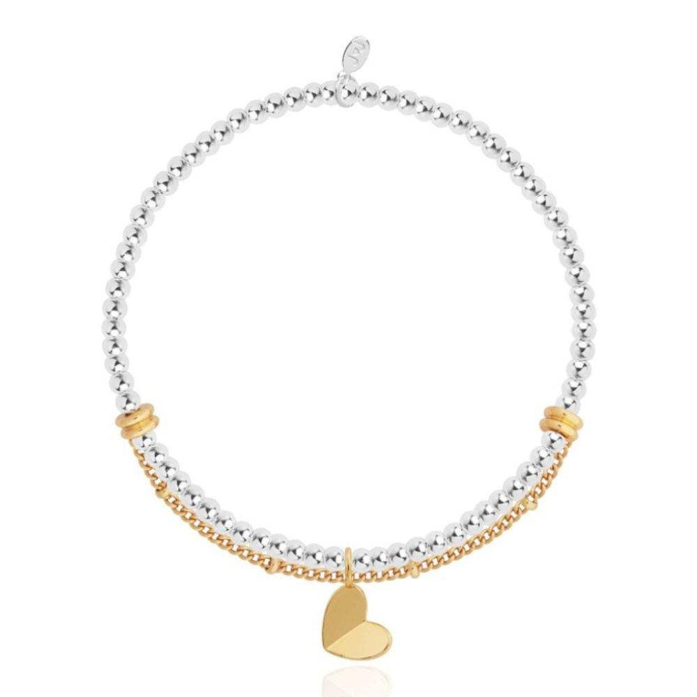 Amulet | Gold Folded Heart Bracelet | 17.5cm Stretch