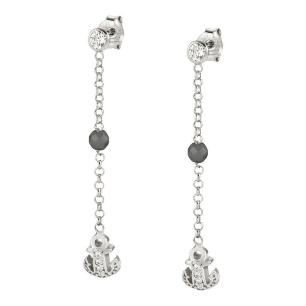 Gioie 925 Silver Earrings, Cubic Zirconia And Jade (013_Achor Silver)