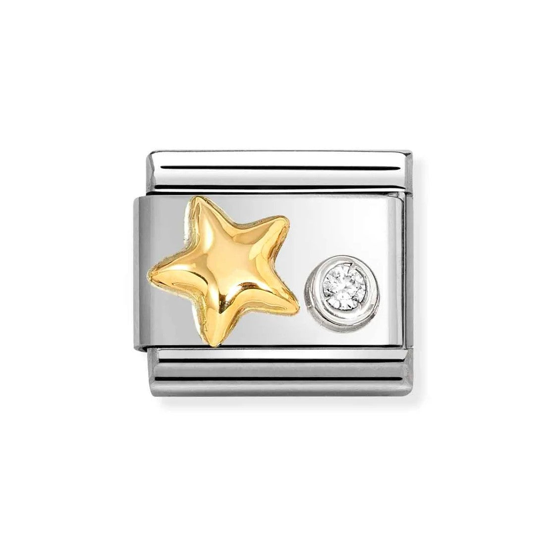 Composable Classic Star In 18K Gold & CZ Set In Silver Charm