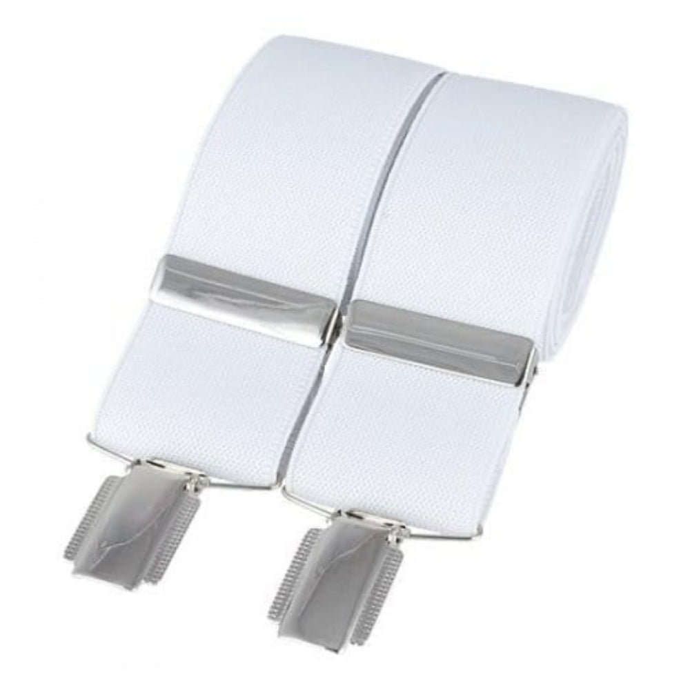 White Elasticated Steel Braces