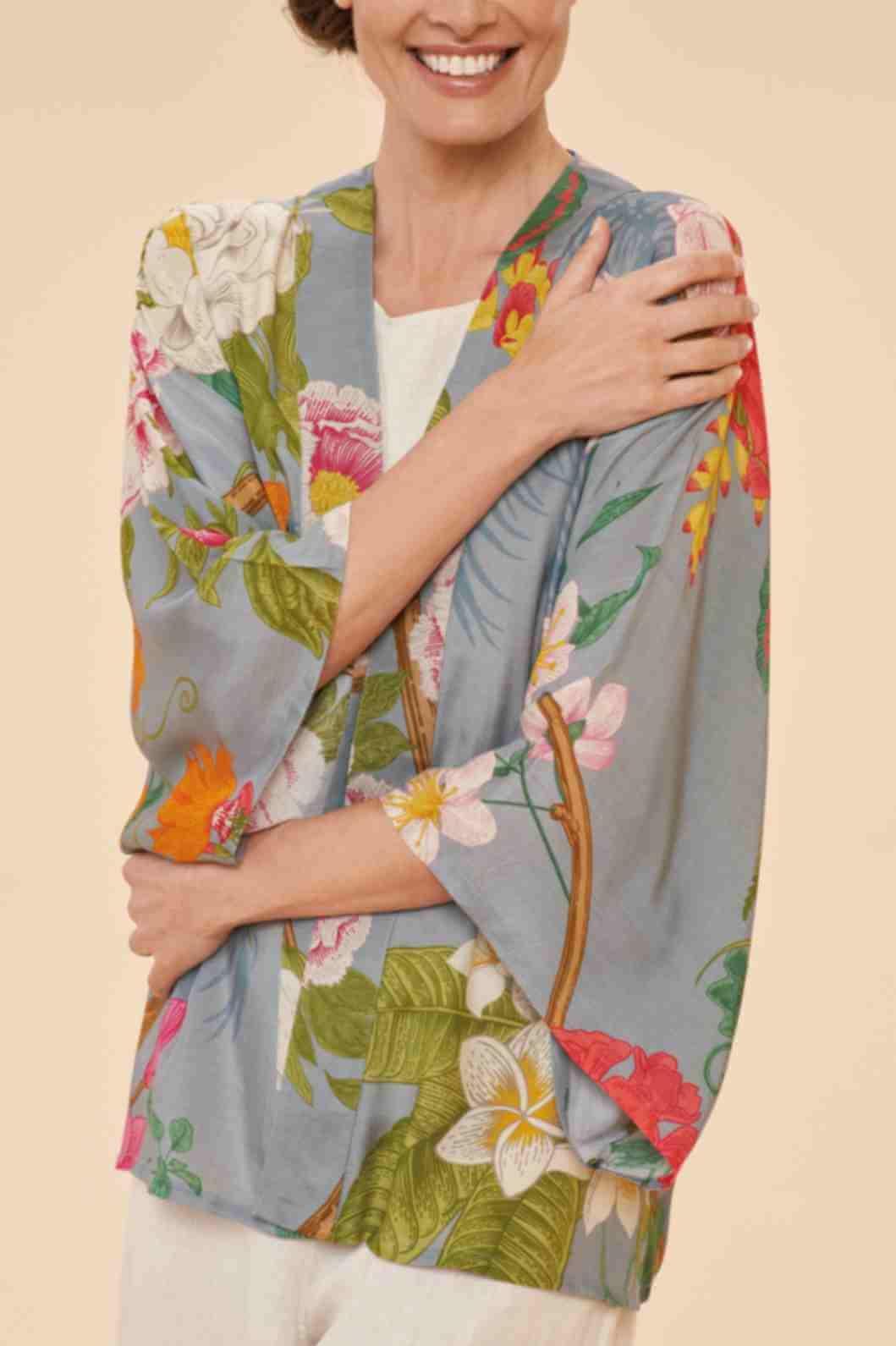 Tropical Floral & Fauna Jacket - Lavender