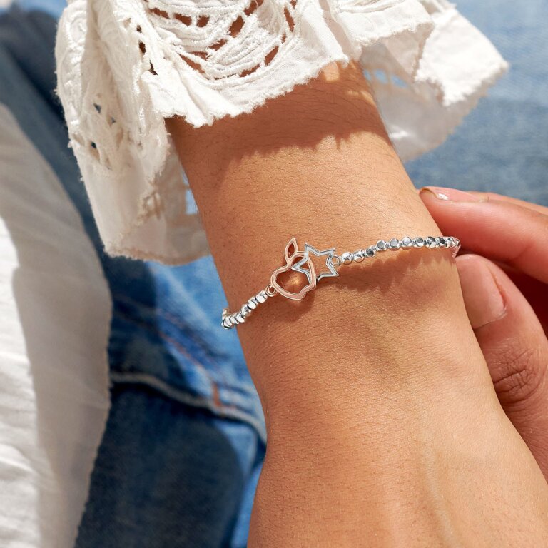 Forever Yours 'Thank You Teacher' Silver & RG Plated Bracelet