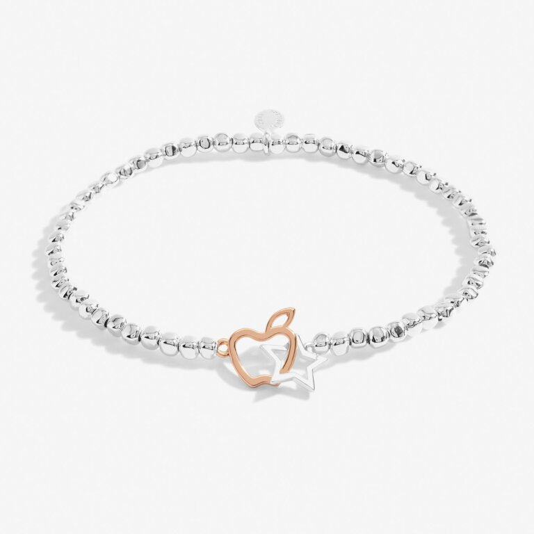 Forever Yours 'Thank You Teacher' Silver & RG Plated Bracelet