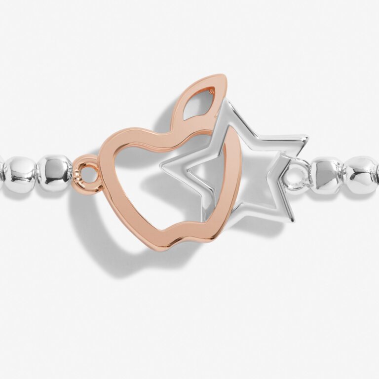 Forever Yours 'Thank You Teacher' Silver & RG Plated Bracelet