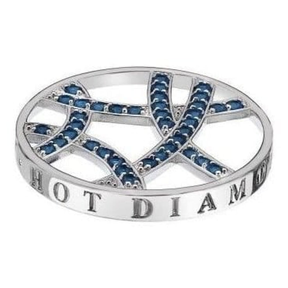 Ladies 33mm Sparkling Mirage Blue Crystals Coin