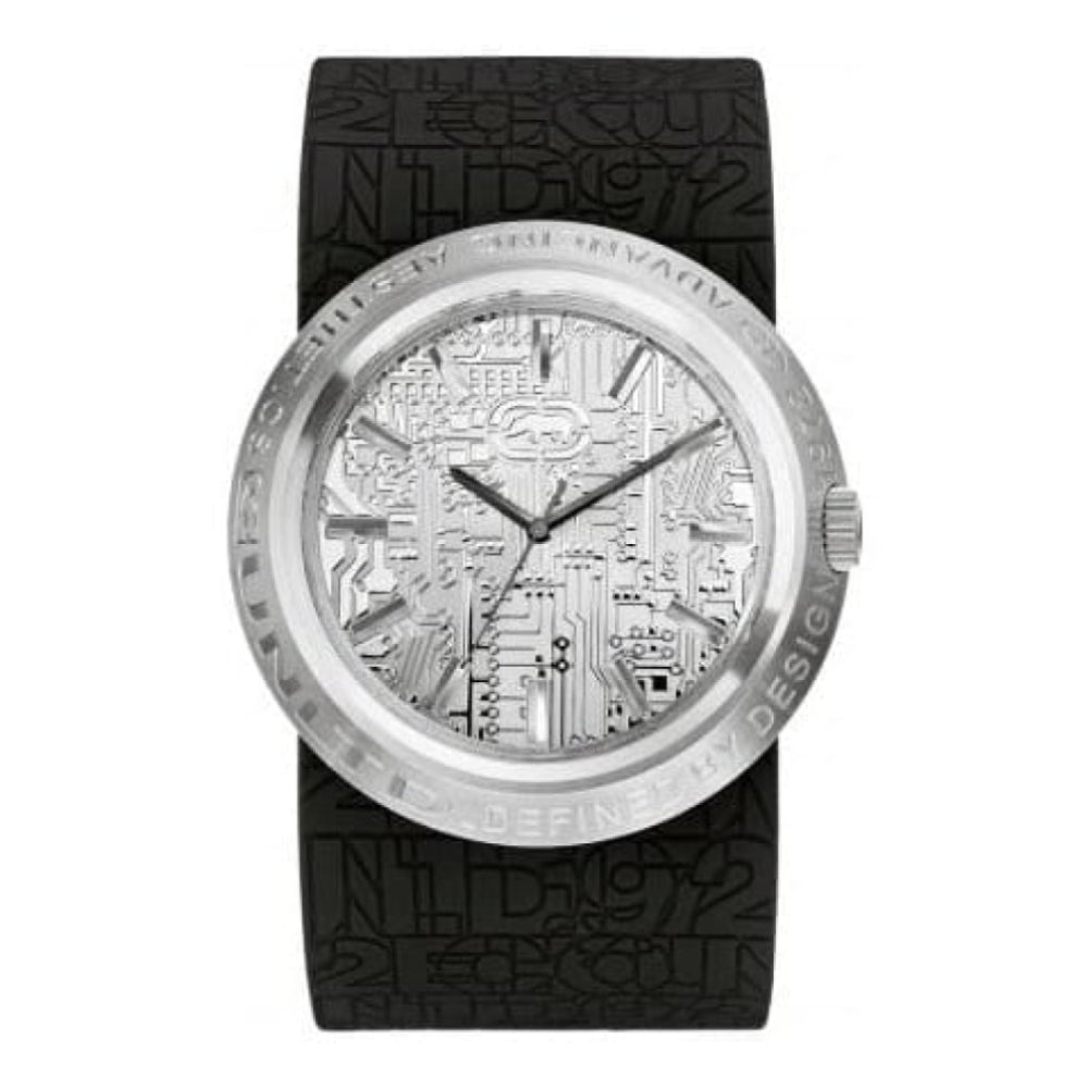 Gents The Eero Black Silicone & Steel Watch