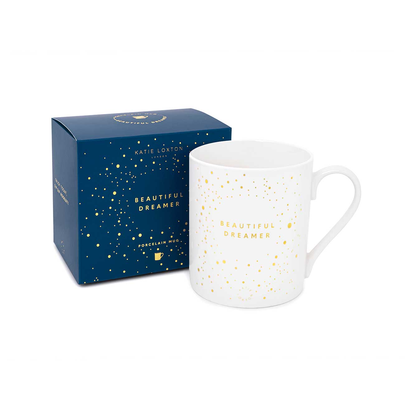 Porcelain Mug | Beautiful Dreamer | White and Gold