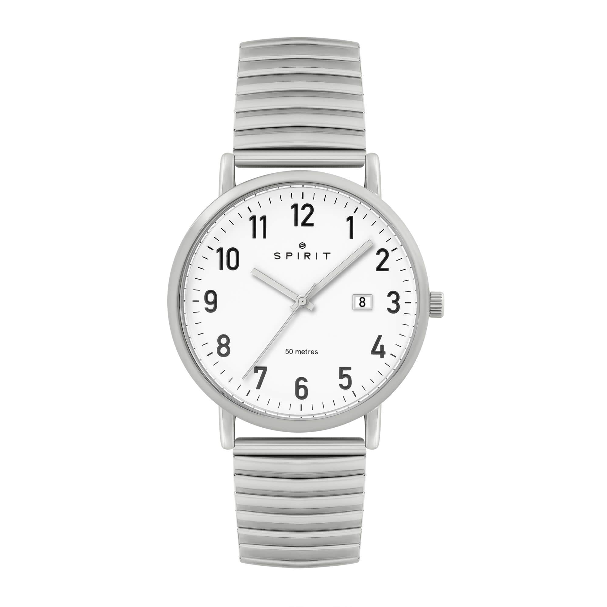 Gents Polished Pale Silver Expander Watch