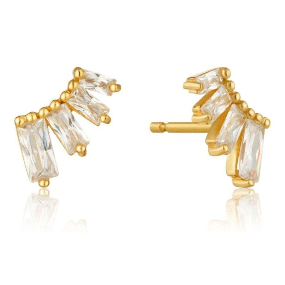 Glow Bar Stud Earrings Gold