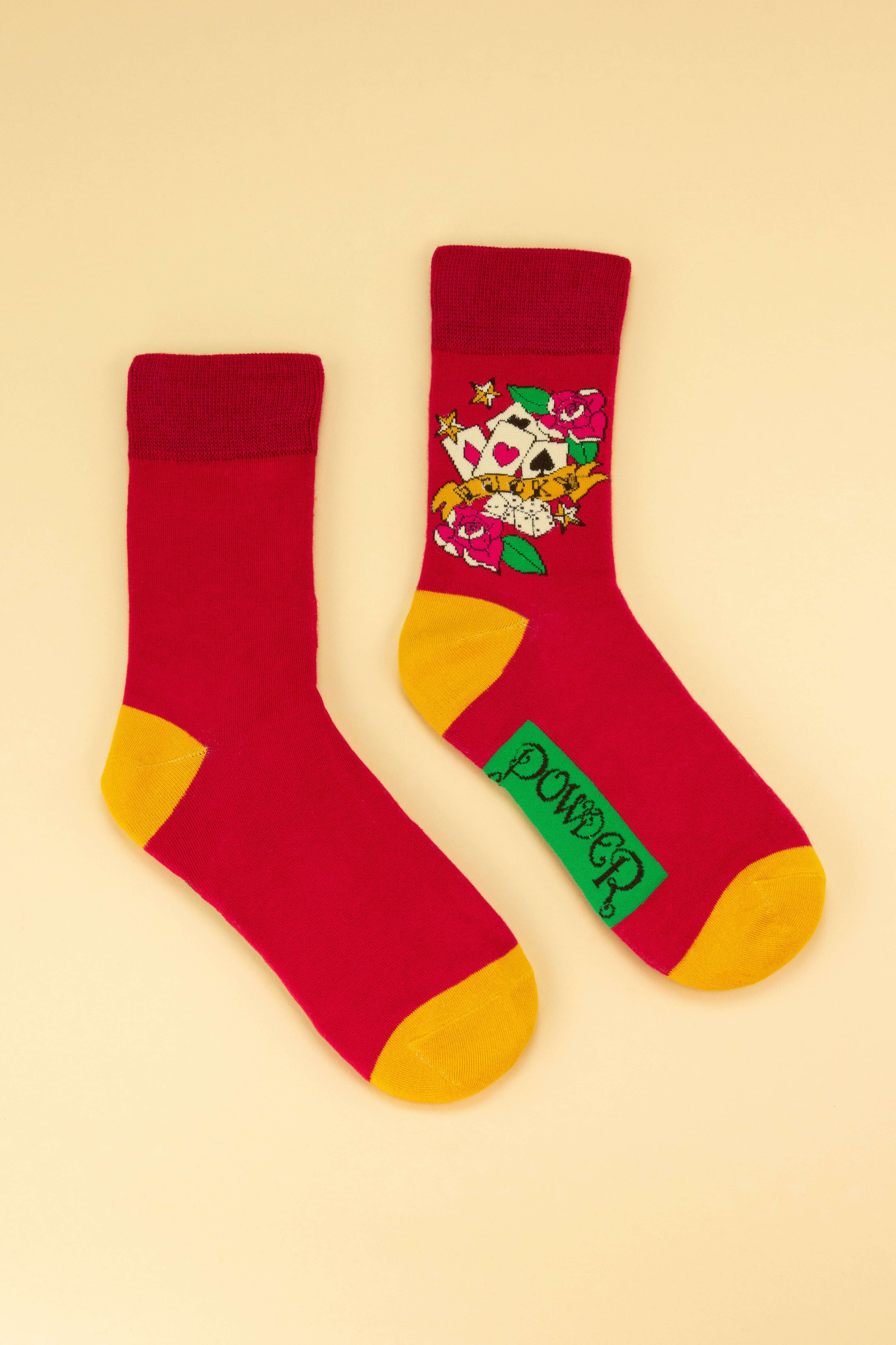 Tattoo Lucky - Fuchsia Men's Socks