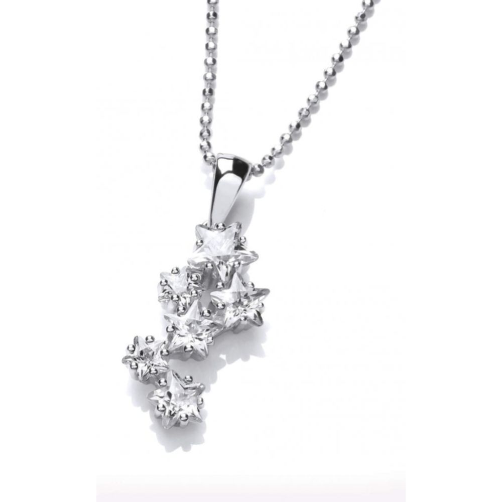 Silver CZ Stars At Night Pendant