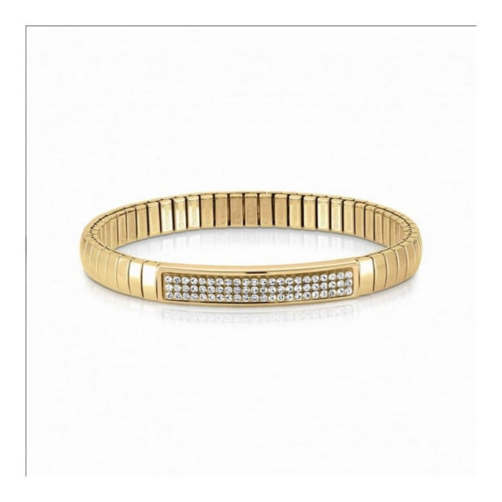 Steel XTE Bracelet & Swarovski Fin. Yellow Gold White