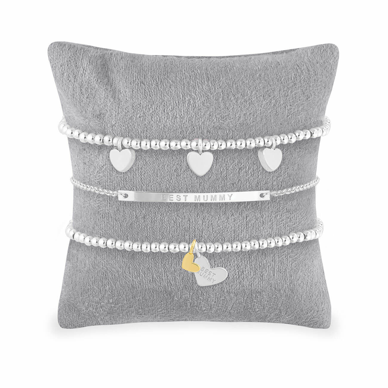 Occasion Gift Box | Best Mummy | Silver | Bracelets | X2 Bracelet 17.5cm Stretch X1 Bracelet 19cm Adjustable