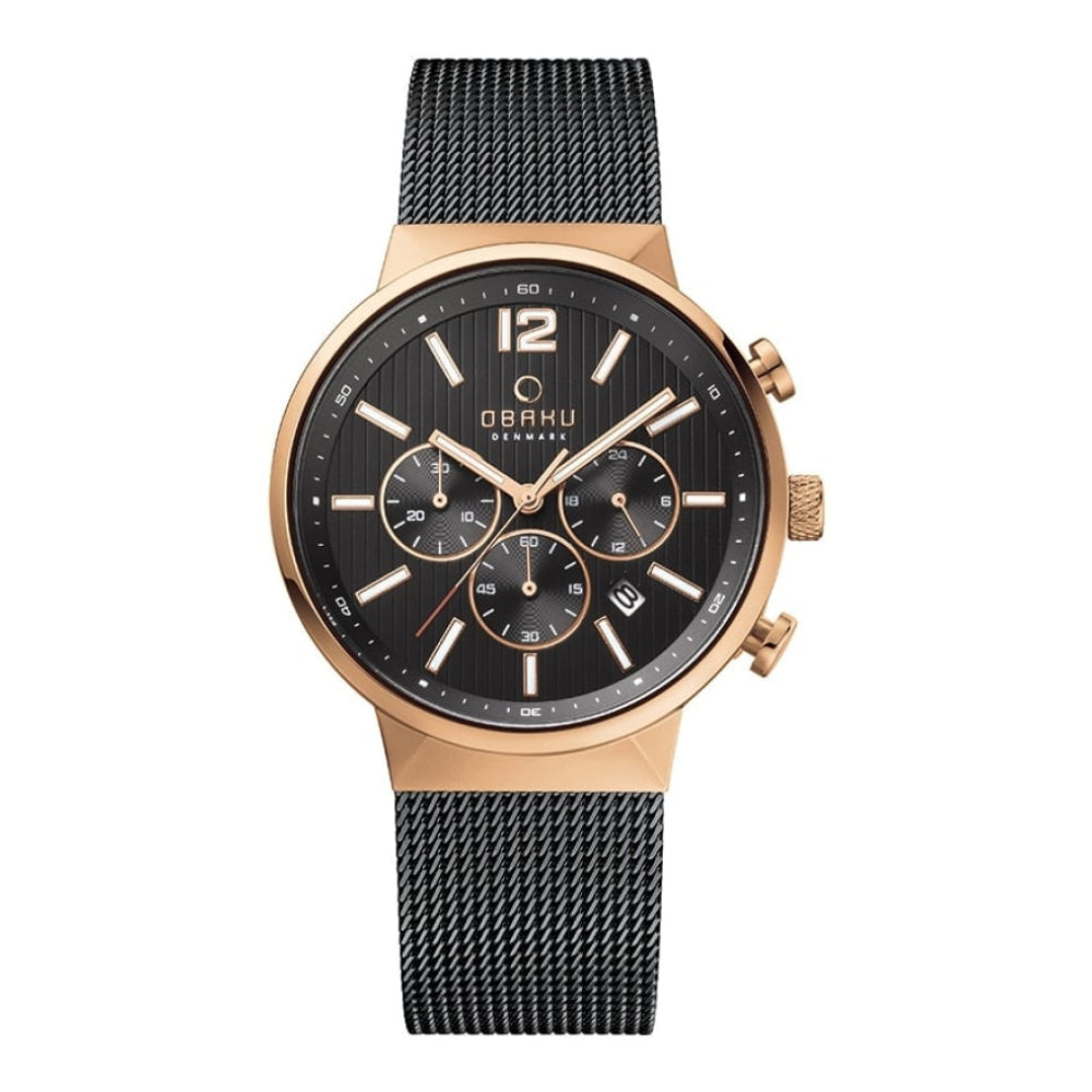 STORM - NIGHT Rose Gold Plated Chronograph Watch