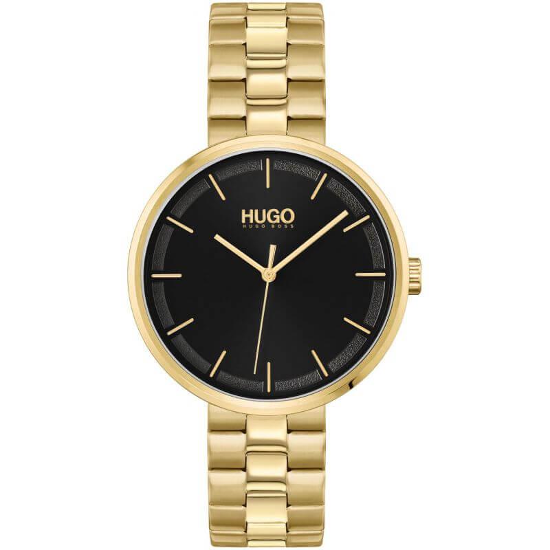 CRUSH Black Dial & Gold Tone Bracelet Strap Ladies Watch