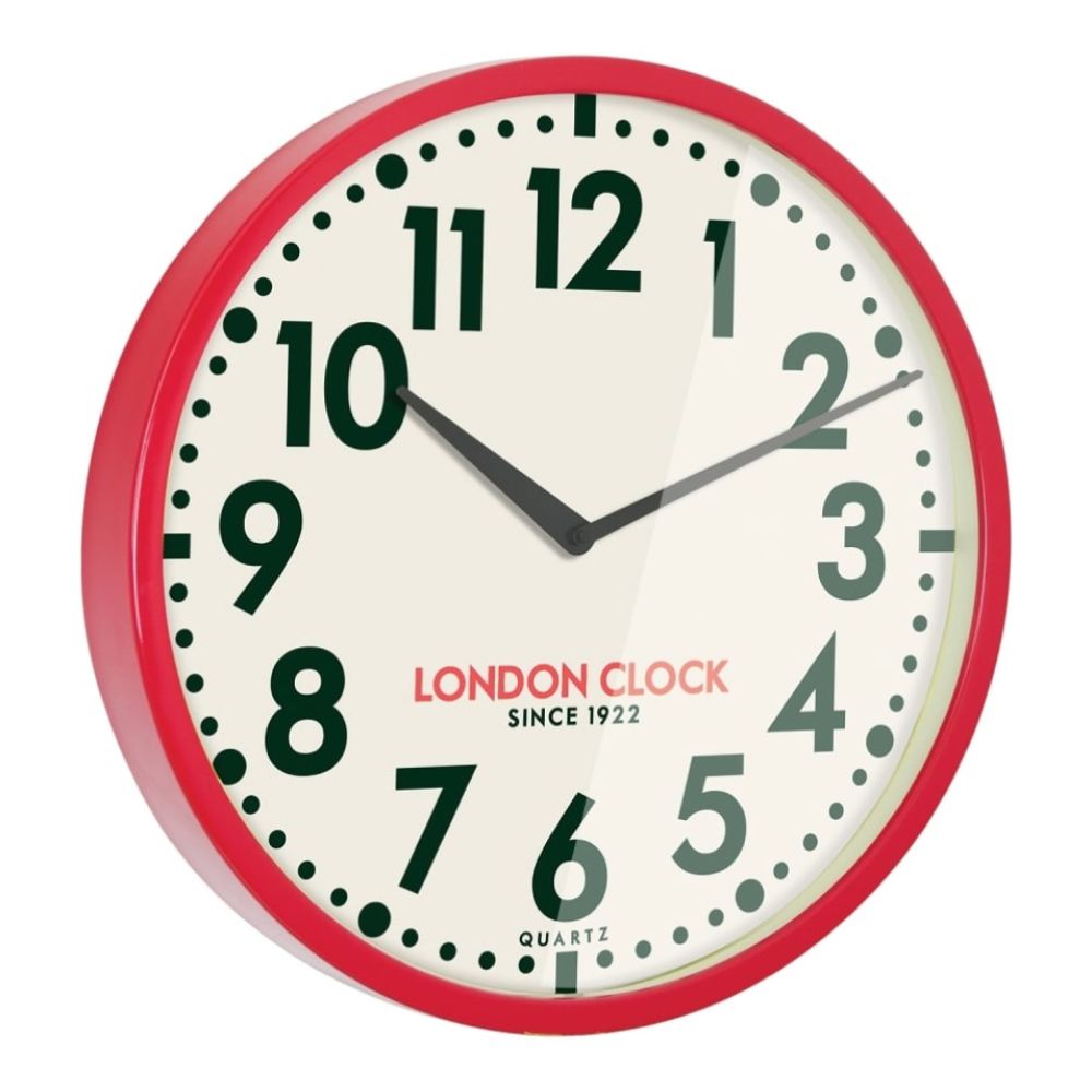 1922 Red Metal Wall Clock
