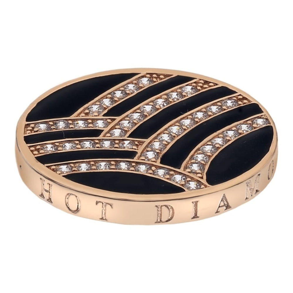 Art Deco Curve Rose Gold Plate Coin - 33mm