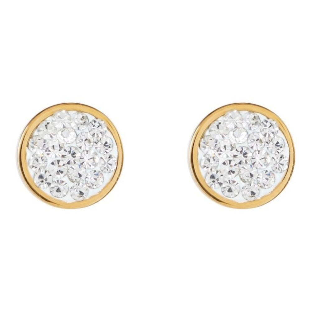 Crystal Round Gold Ear studs