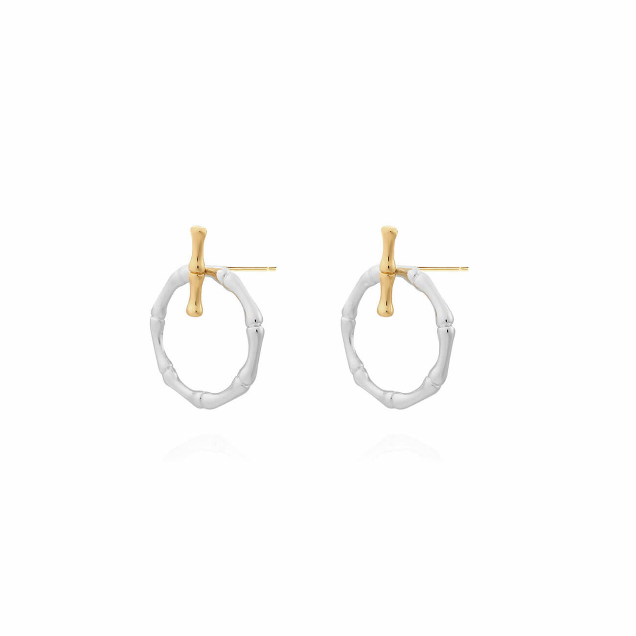 Statement Earrings | Silver And Gold | Bamboo | Ear Jackets