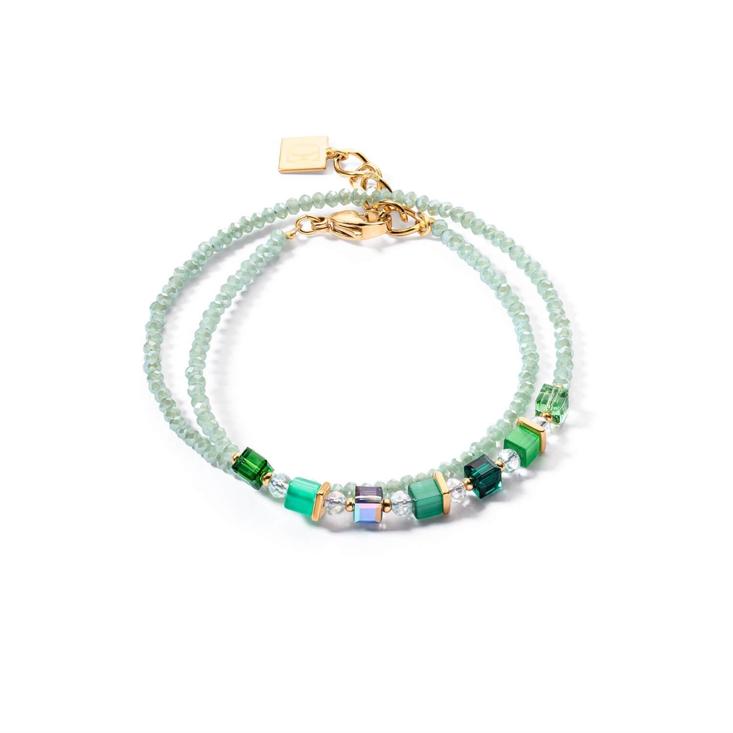 Joyful Colours Gold Green Wrap Bracelet