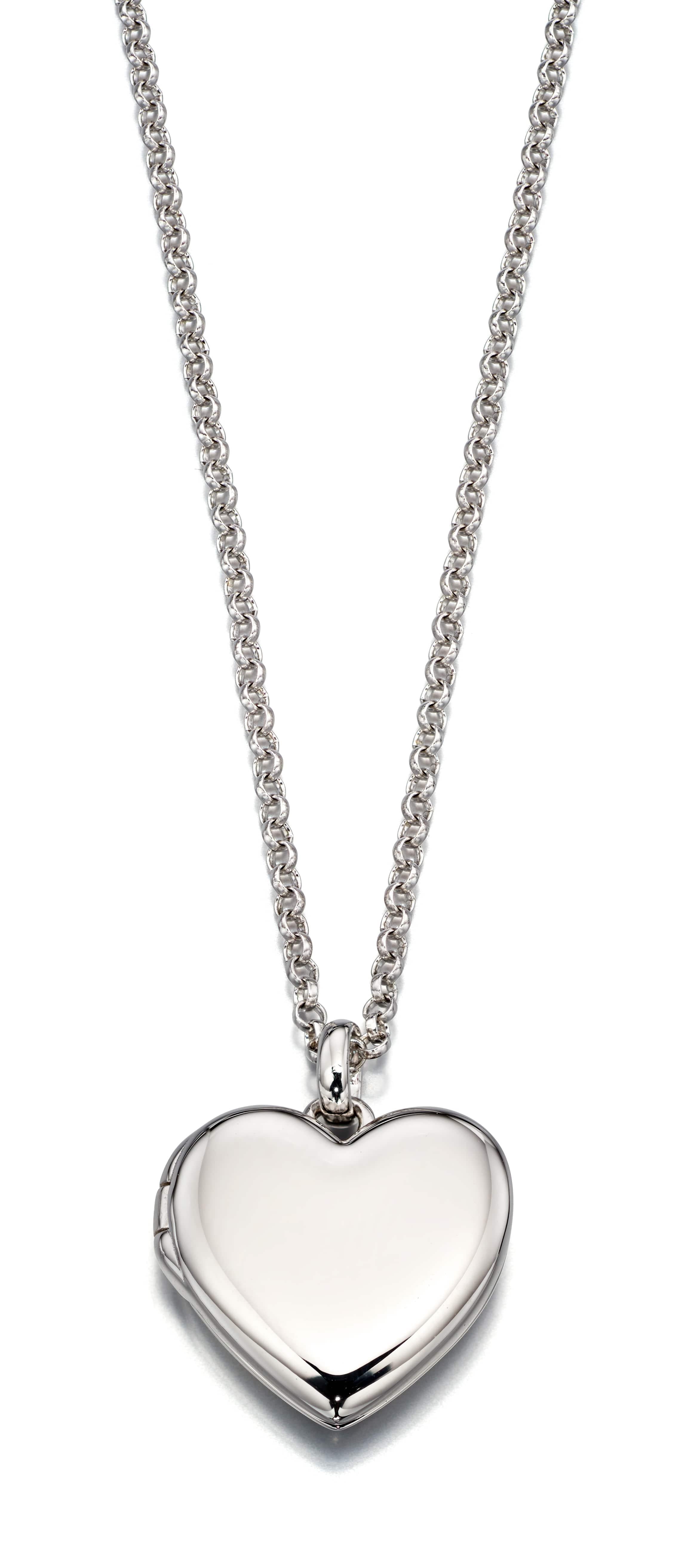 Olivia - Plain Medium Heart Locket & Chain Baby Necklace