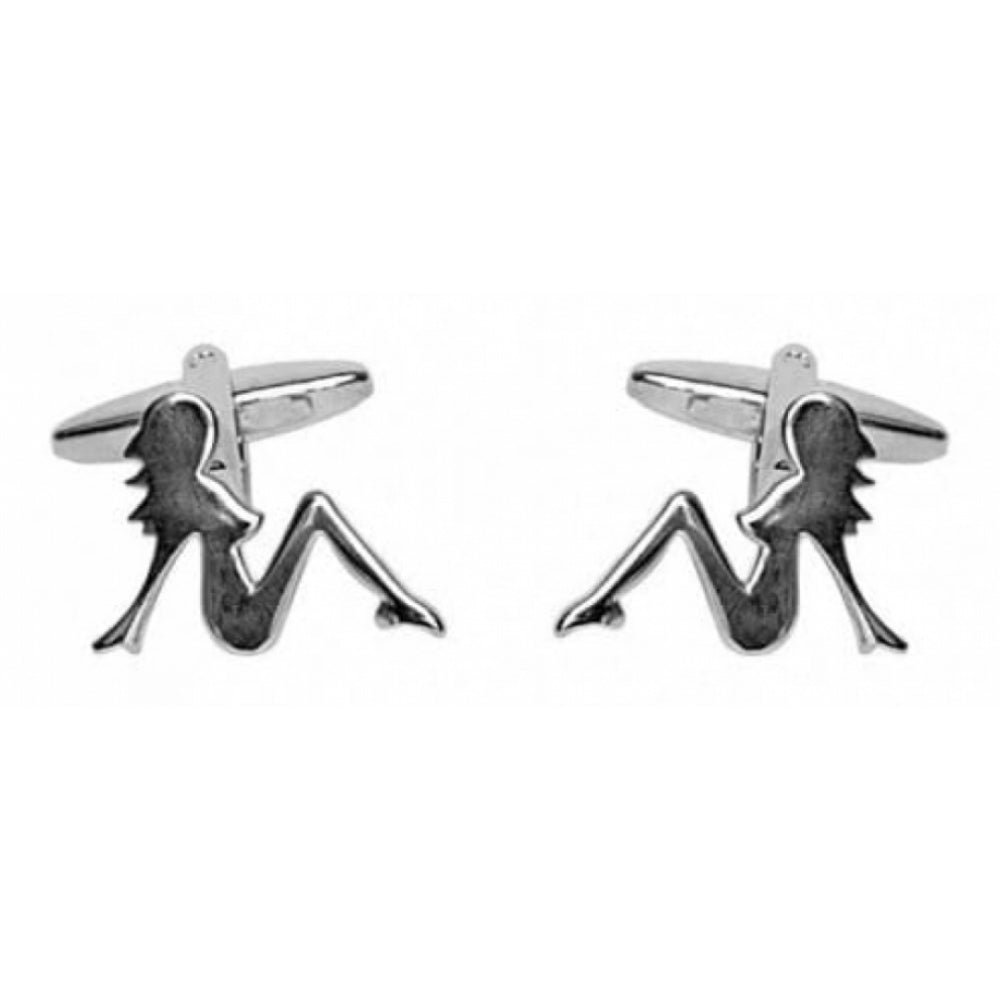 Rhodium Plated Sexy Lady Cufflinks