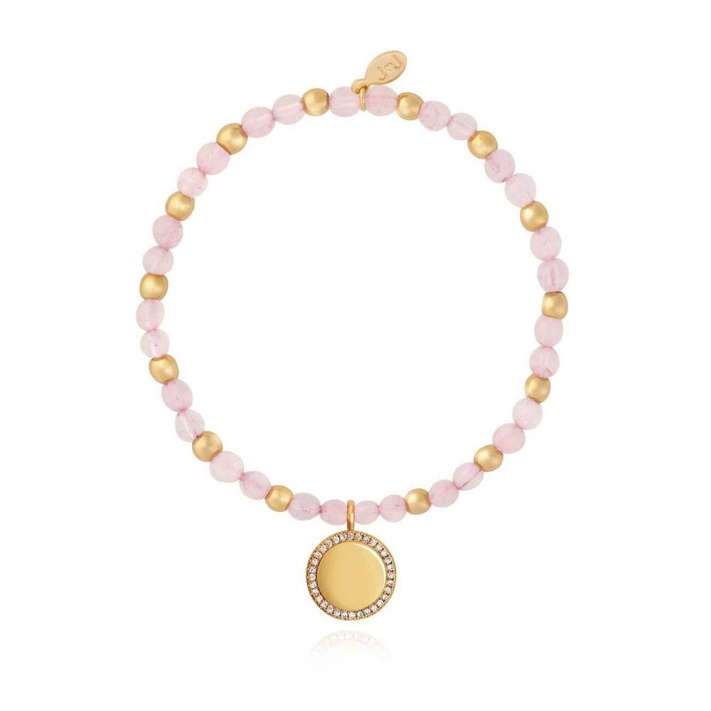 Wellness Gems | Gold | Rose Quartz Bracelet | 17.5cm Stretch