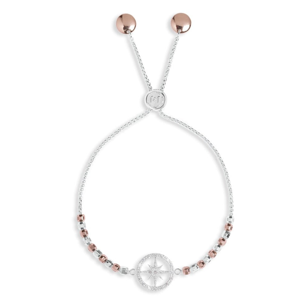 AMULET Bracelet - Wanderlust - Silver And Rose Gold - Adjustable Slider Bracelet