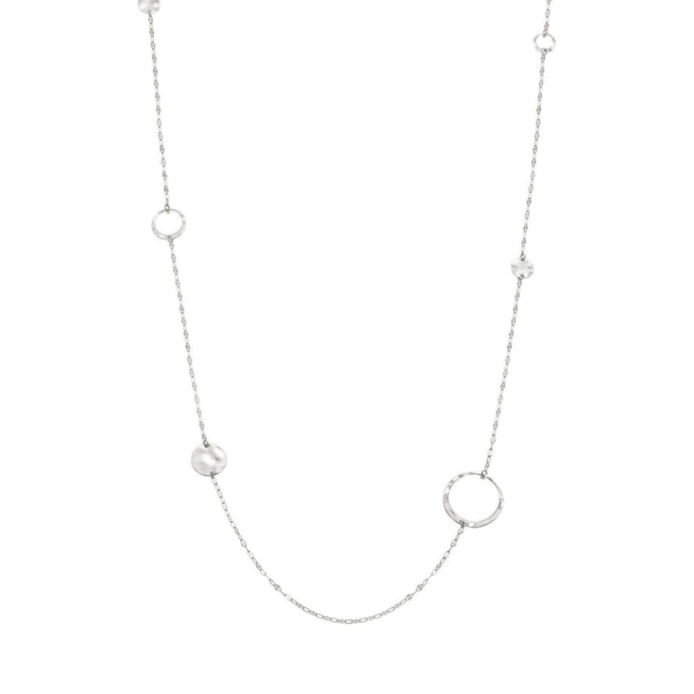 LUNA Choker In 925 Silver & CZ Long Silver