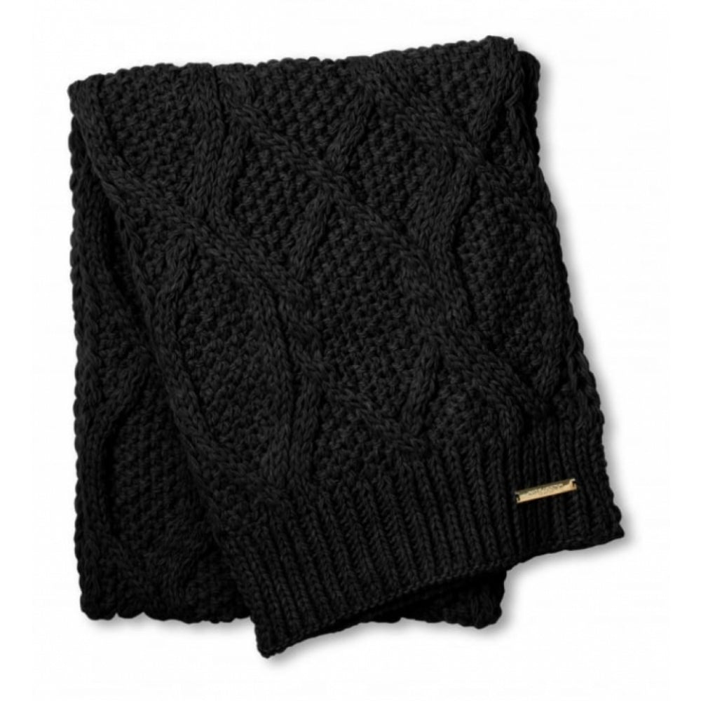 Cable Knit Scarf - Black