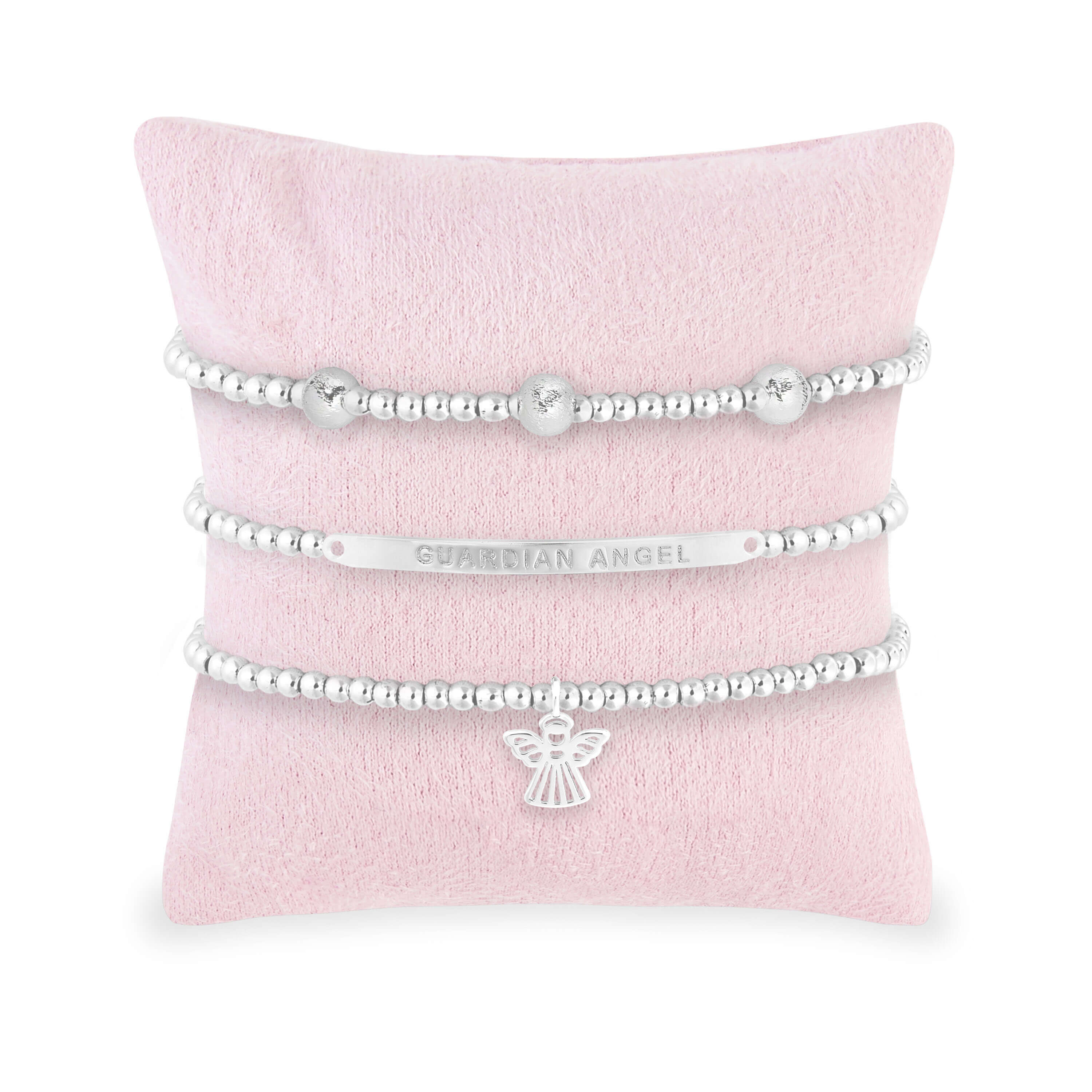 Occasion Gift Box | Guardian Angel | Silver | Set Of 3 Bracelets | 17.5cm Stretch