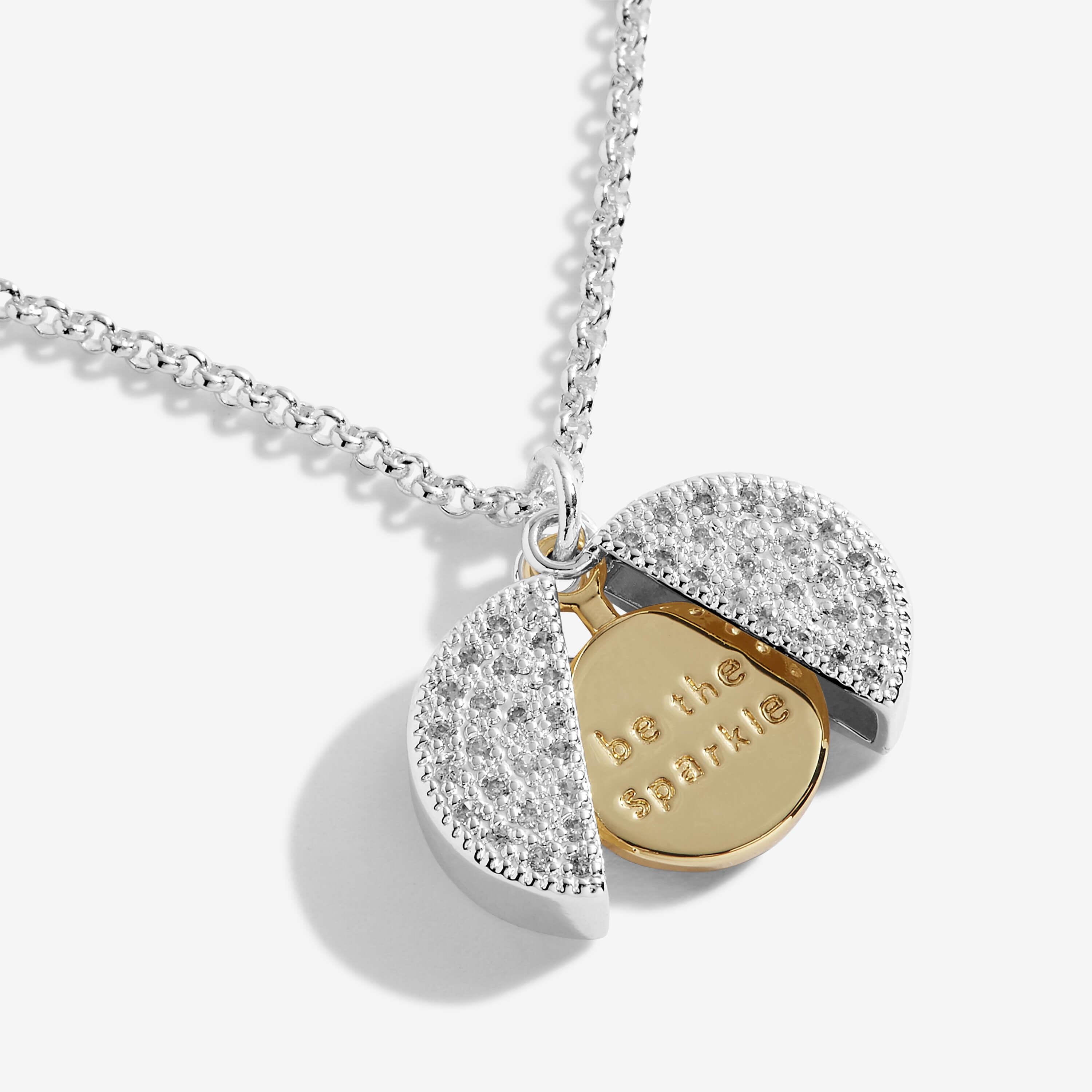 Secret Sentiment Lockets | Be The Sparkle | Silver And Gold | Necklace | 50cm Adjustable