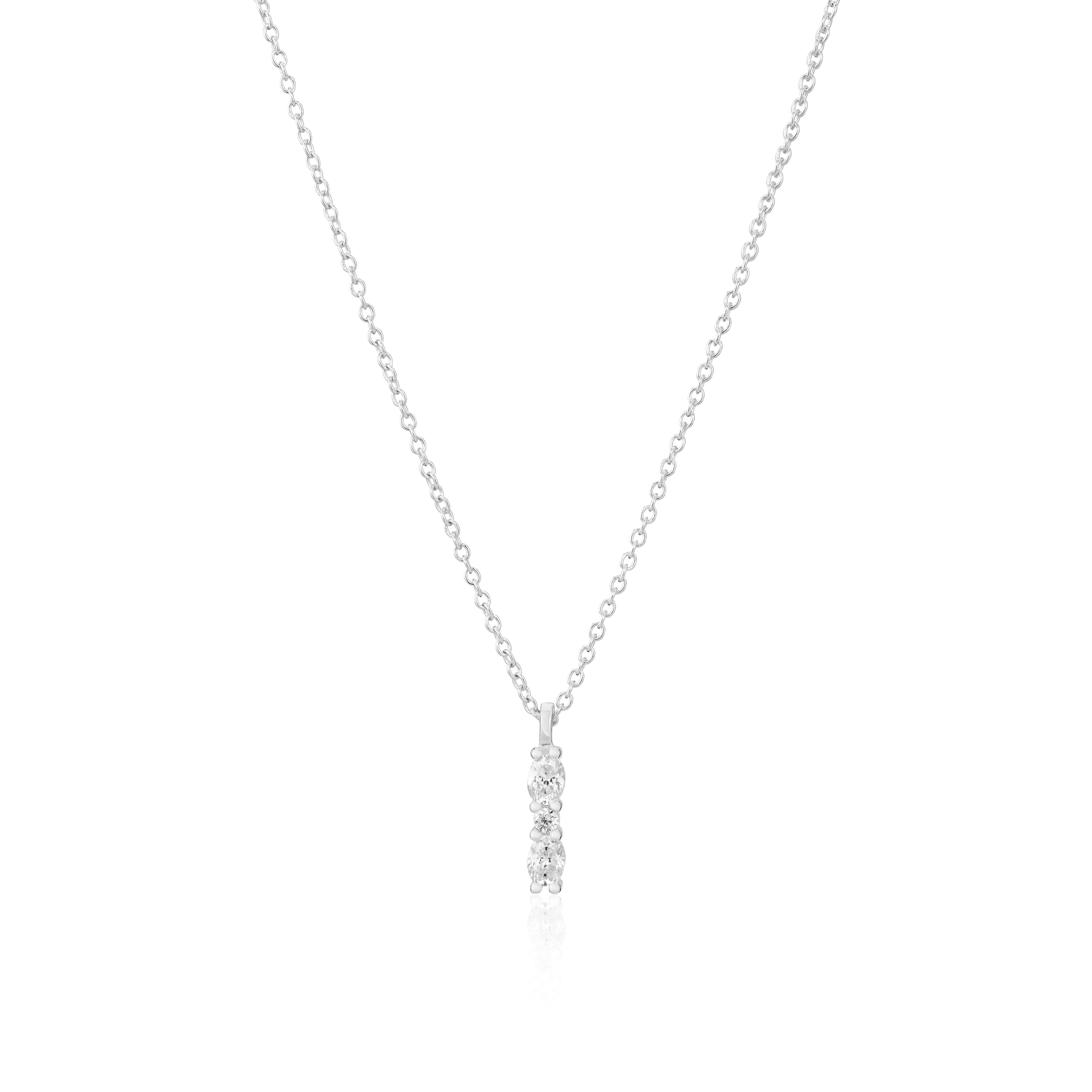 Ellera Ovale Piccolo Necklace With White Zirconia