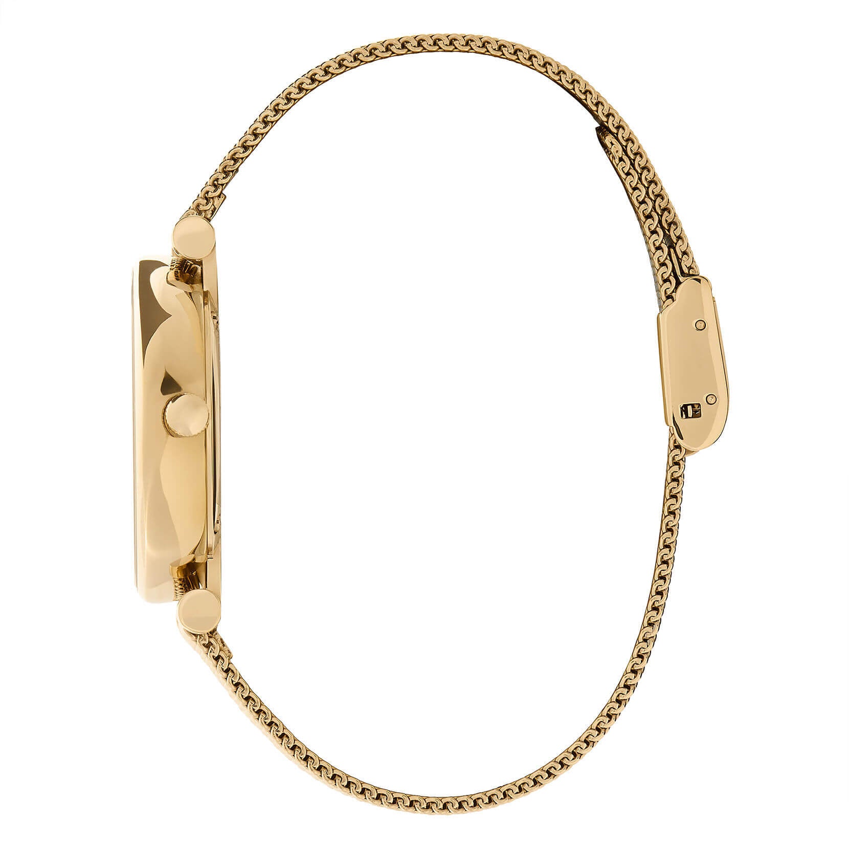 Belgrave Tbar White & Gold Mesh Watch