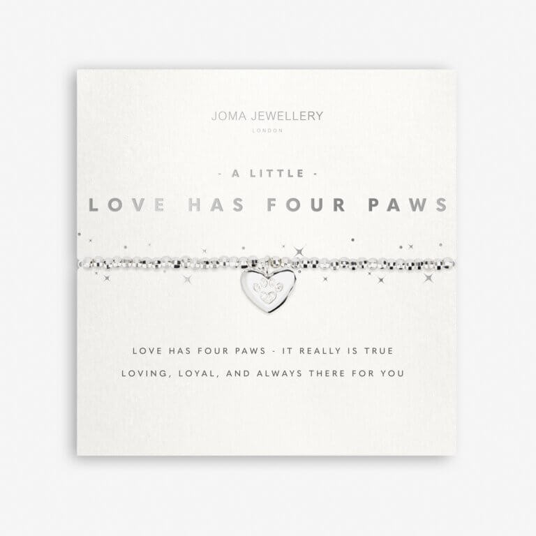 Faceted A Little | Love Has Four Paws | Silver | Bracelet | 17.5cm Stretch
