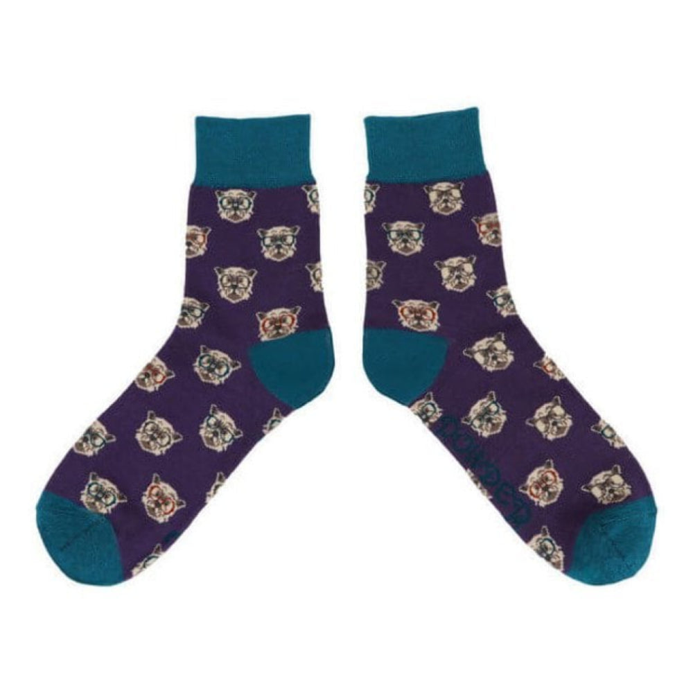 Men's Clever Westie Socks - Purple