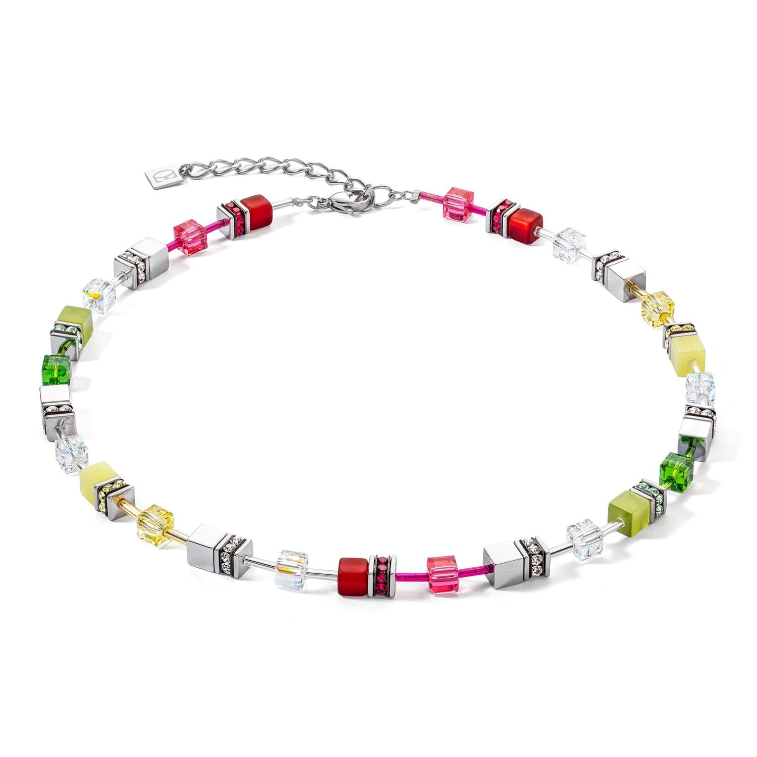 GeoCUBE Iconic Red-Green Necklace