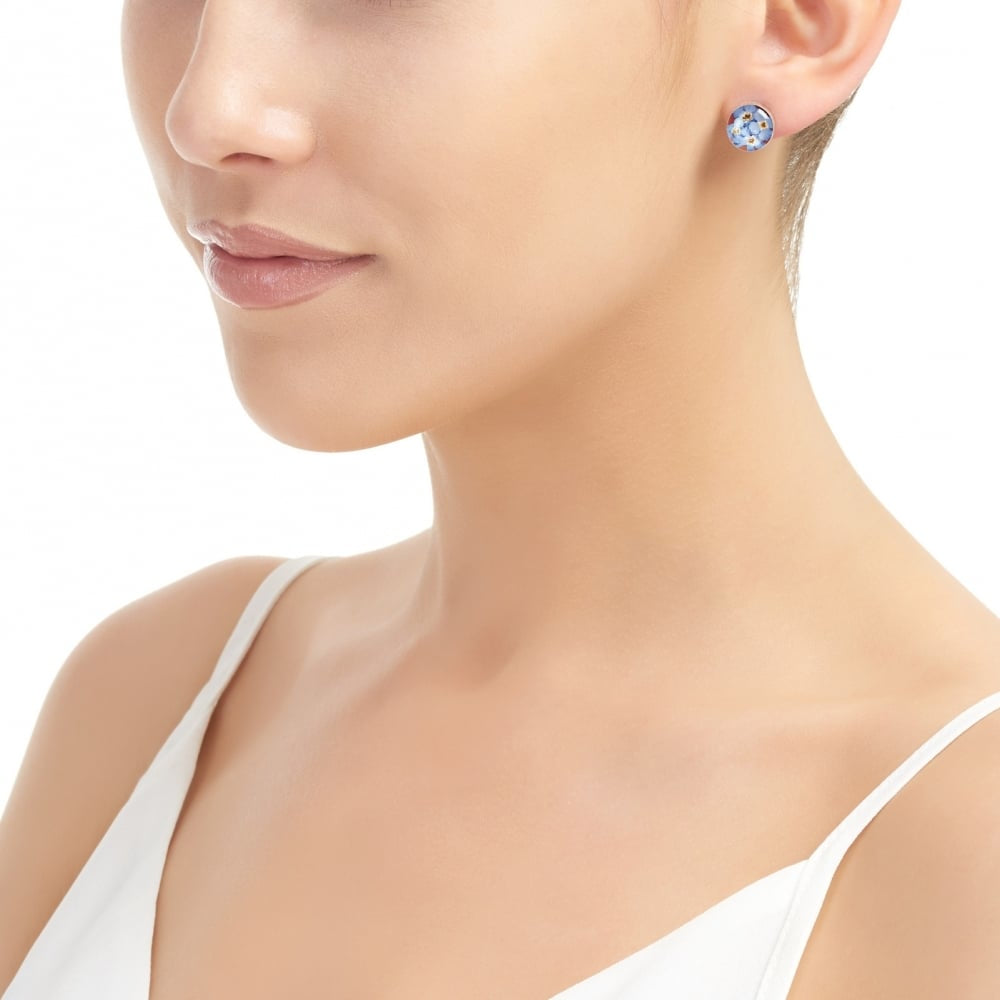 Silver Stud - Forget-me-not - Round